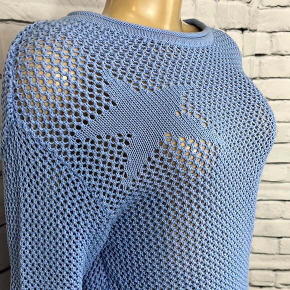 NWT Cotton Country Sweater Womens Medium Rolled Neck Open Knit Relaxed - Picture 3 of 9